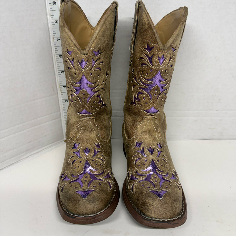 Roper Girls Lola Western Boots Square Toe 09-018-1903-2132 Size 11